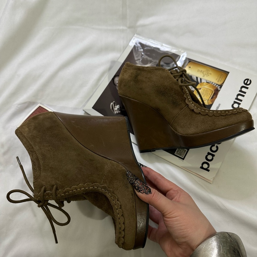 Minelli Tan Suede Wedge Shoes - Picture 11 of 16